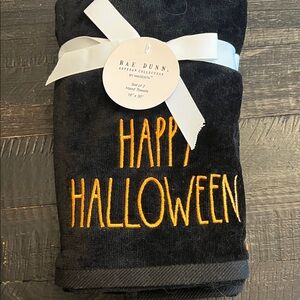 Rae Dunn Embroidered Happy Halloween Hand Towels